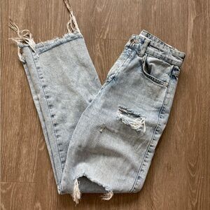 Distressed Light Blue Women's ZARA Jeans